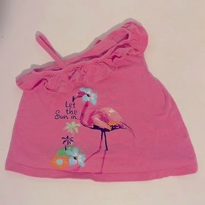 18 month Pink Flamingo Ruffle Tank Top